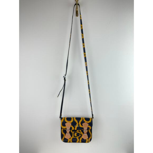 Vivianne Westwood Cambridge Satchel Mini Crossbody Squiggle Yellow Black Chic - Picture 2 of 10